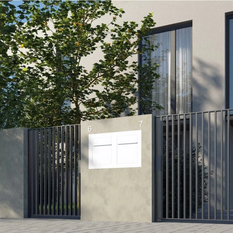 Unterputz Einbaubriefkasten Aus Edelstahl 2 Parteien – Bild 3