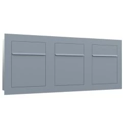 Unterputz Einbaubriefkasten Grau Metallic RAL 9007 3 Parteien