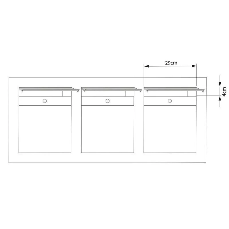 Unterputz Einbaubriefkasten Grau Metallic RAL 9007 3 Parteien – Bild 4