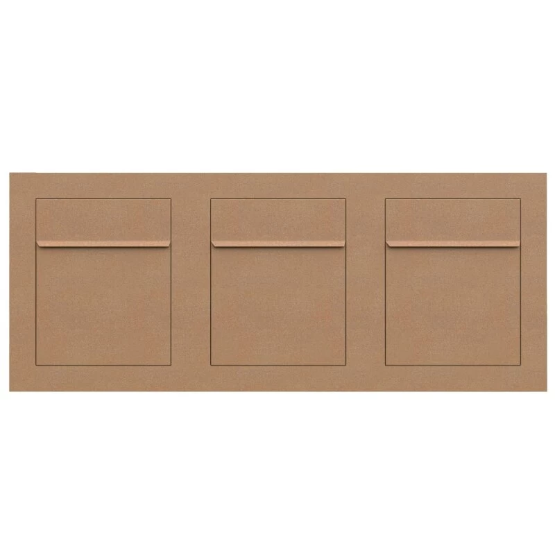 Unterputz Einbaubriefkasten RAL 8001 Rostoptik 3 Parteien – Bild 2