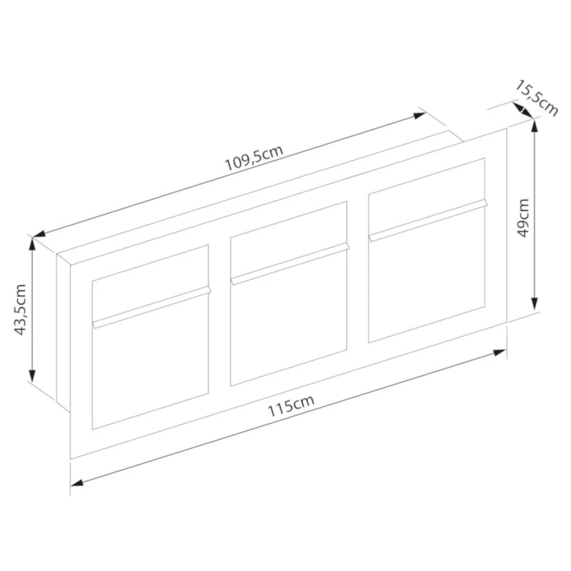 Unterputz Einbaubriefkasten RAL 8001 Rostoptik 3 Parteien – Bild 5