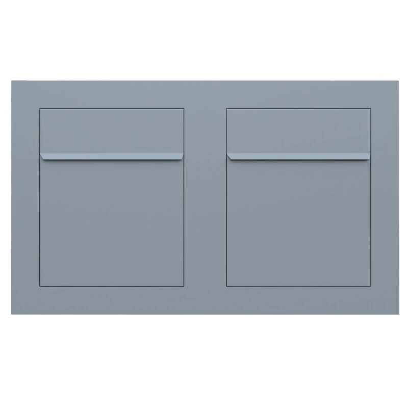 Unterputz Einbaubriefkasten RAL 9007 Grau Metallic 2 Parteien – Bild 2