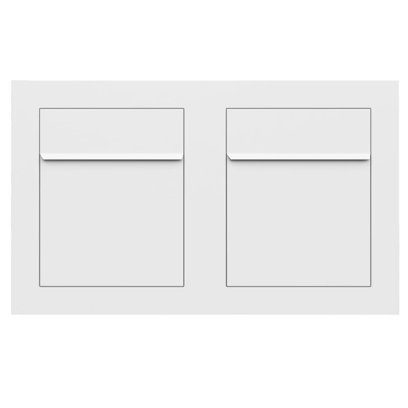 Unterputz Einbaubriefkasten RAL 9016 Verkehrsweiß 2 Parteien – Bild 2