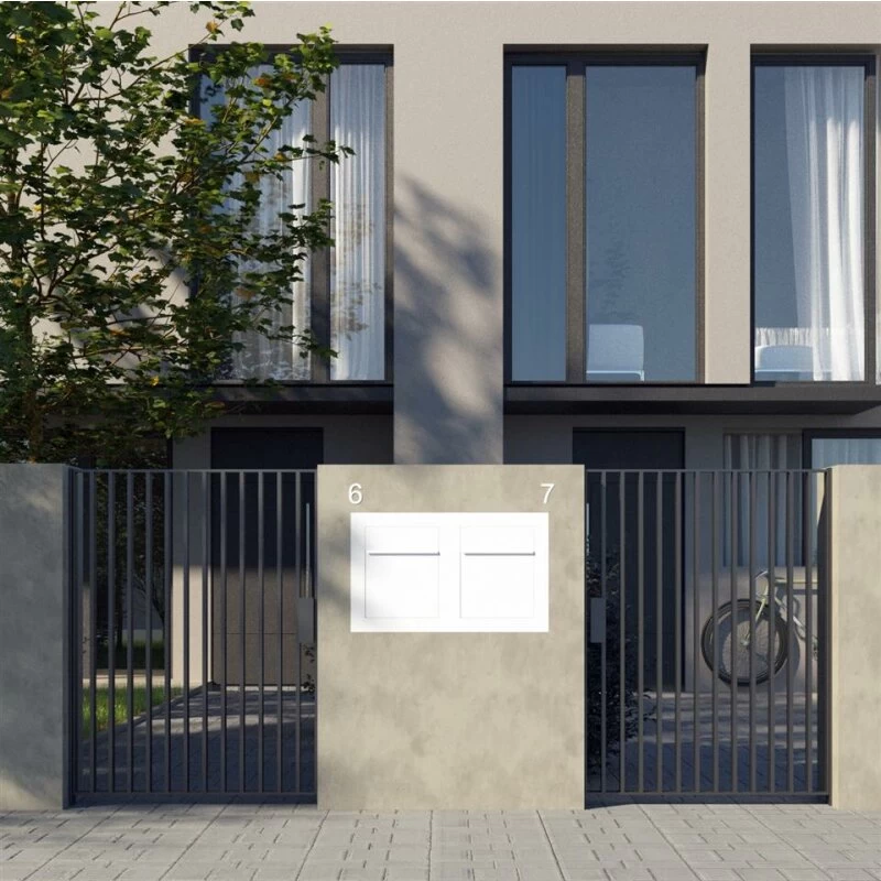 Unterputz Einbaubriefkasten RAL 9016 Verkehrsweiß 2 Parteien – Bild 3