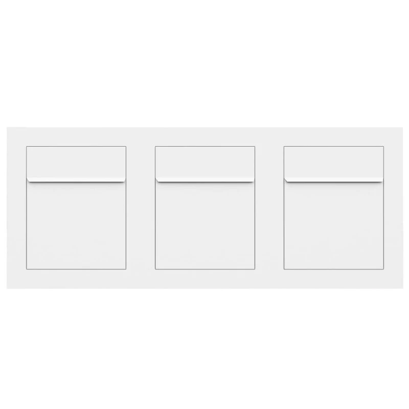 Unterputz Einbaubriefkasten RAL 9016 Verkehrsweiß 3 Parteien – Bild 2