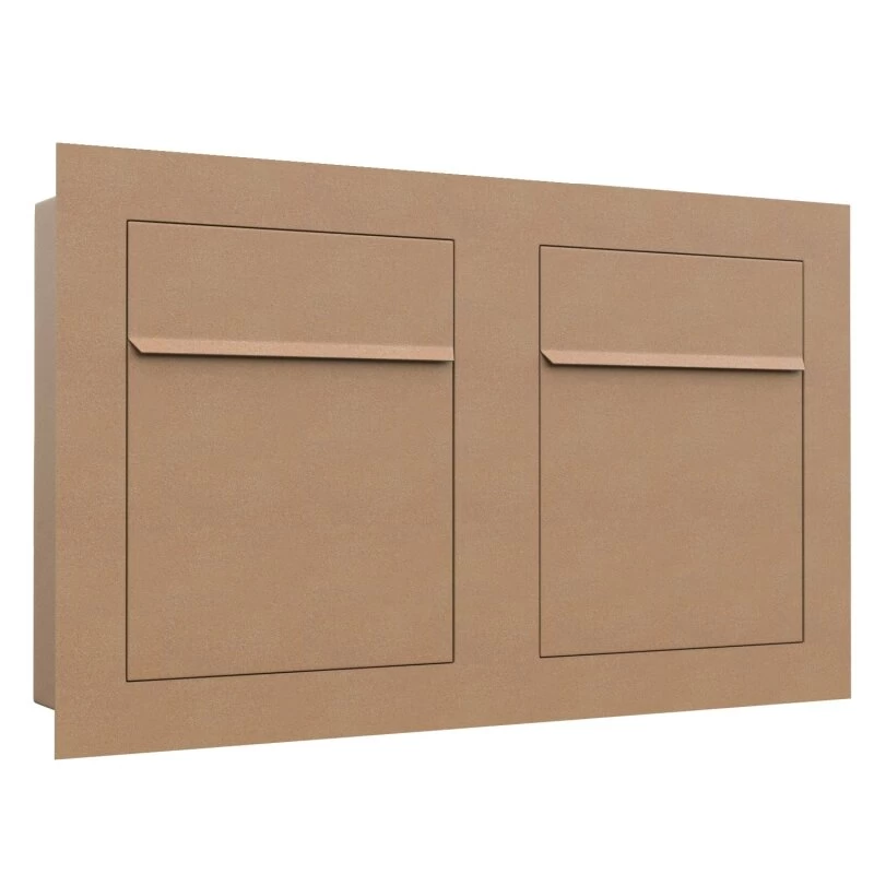 Unterputz Einbaubriefkasten Rostoptik RAL 8001 2 Parteien