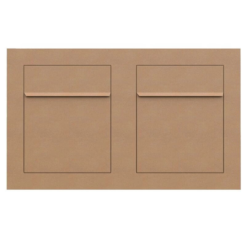 Unterputz Einbaubriefkasten Rostoptik RAL 8001 2 Parteien – Bild 2