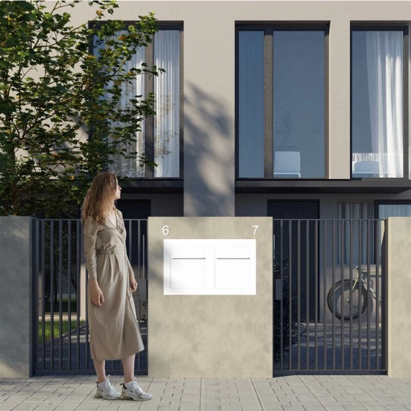 Unterputz Einbaubriefkasten Rostoptik RAL 8001 2 Parteien – Bild 4