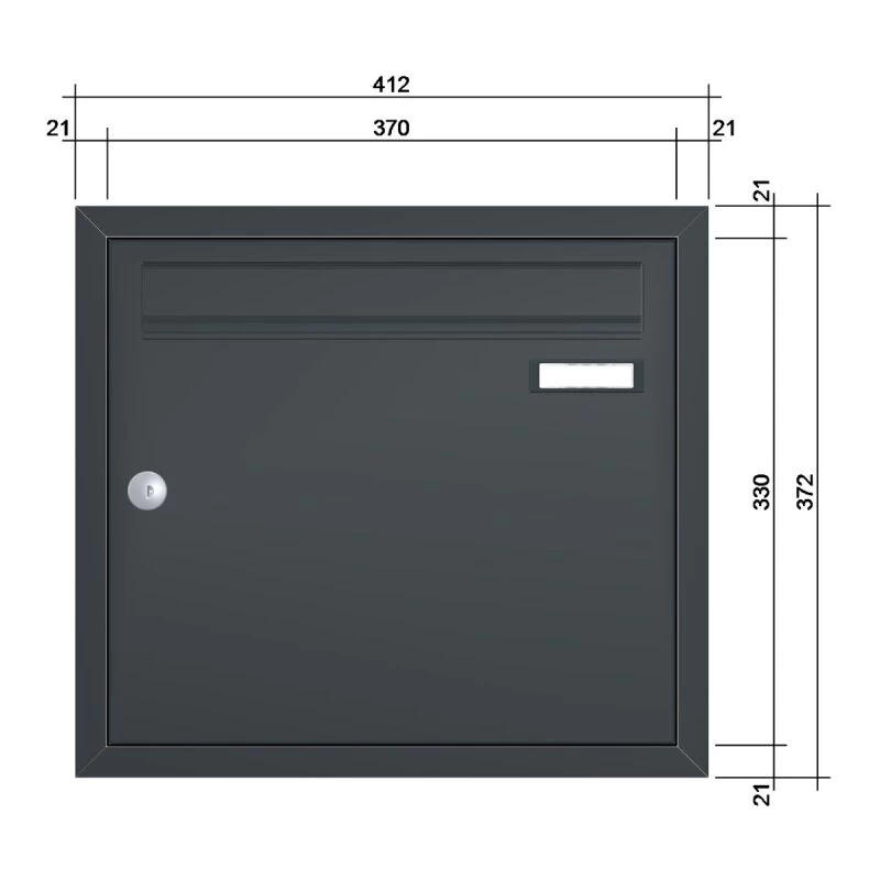 Unterputz Einbaubriefkastenanlage Anthrazit 1-15 Fach Wählbar – Bild 3
