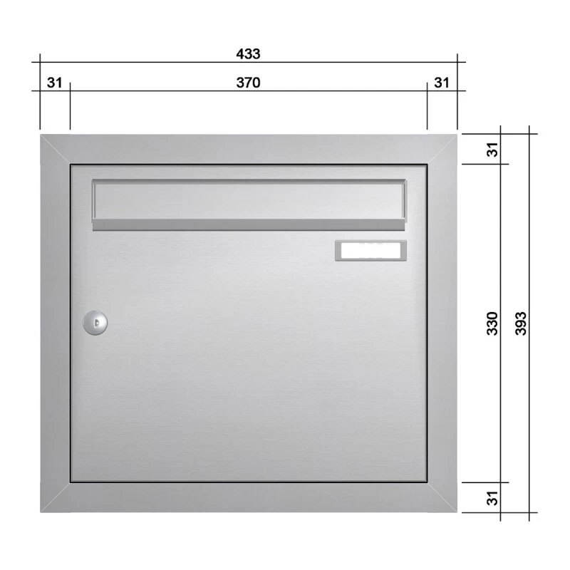 Unterputz Einbaubriefkastenanlage Edelstahl 1-15 Fach Wählbar – Bild 3