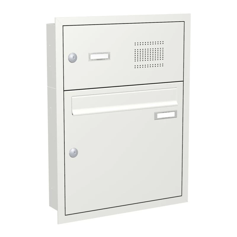 Unterputz Einbaubriefkastenanlage Mit Klingeltastern Und Sprechsieb Weiß 1-15 Fach Wählbar