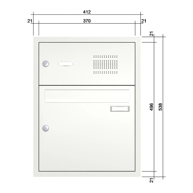 Unterputz Einbaubriefkastenanlage Mit Klingeltastern Und Sprechsieb Weiß 1-15 Fach Wählbar – Bild 3