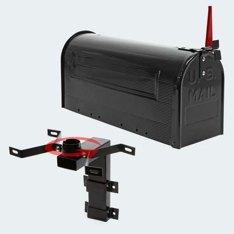 US Mailbox Briefkasten Amerikanisches Design Schwarz Mit Wandhalterung – Bild 3