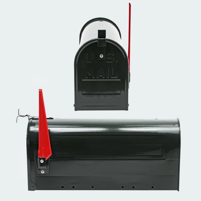 US Mailbox Briefkasten Amerikanisches Design Schwarz Mit Wandhalterung – Bild 4