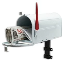 US Mailbox Briefkasten Amerikanisches Design Weiß Mit Wandhalterung