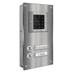 Zweifamilien Türklingel 145x260mm Mit Codeschloß Beschriftungsfeld