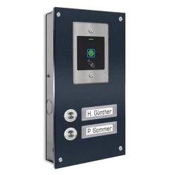 Zweifamilien Türklingel 145x260mm Mit FINGERPRINT Beschriftungsfeld